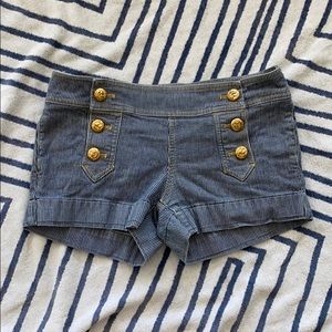 Juicy couture striped denim shorts